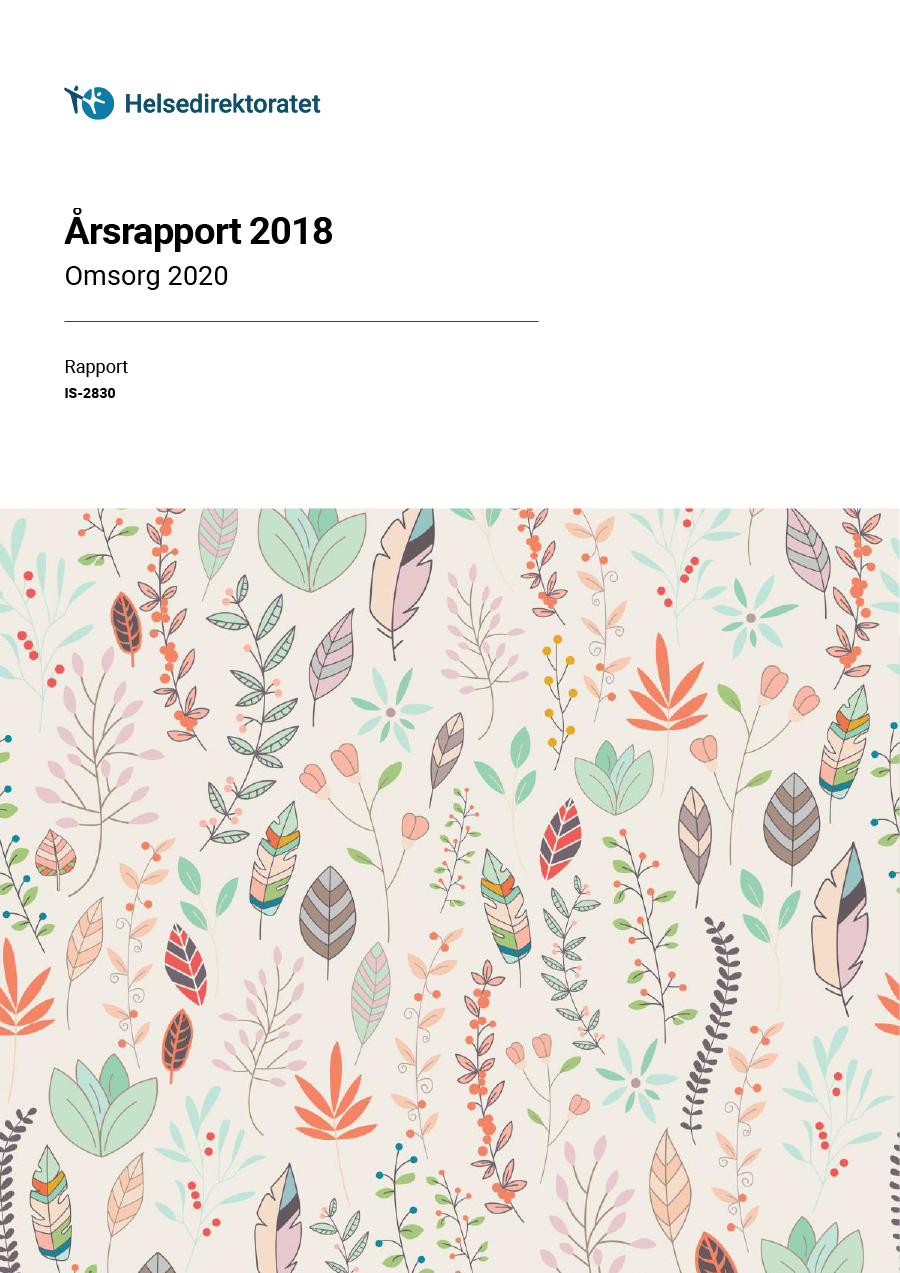 Omslagsbilde av årsrapporten 2018 for Omsorg 2020
