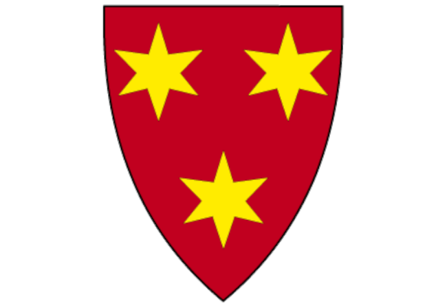 kommunelogo skjold med tre stjerner