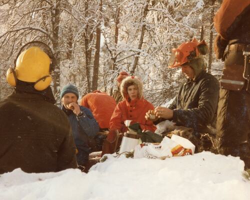 Dugnad i skogen på Eikås 1984 foto 3