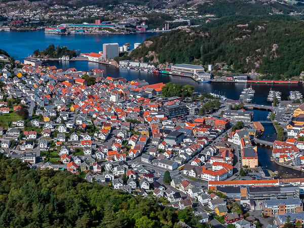Drone over Egersund sentrum