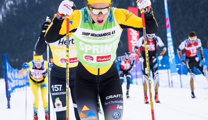 Lina Korsgren anställer cykeltränaren Mattias Reck för att stå emot Marit Björgen på Vasaloppet. FOTO: Visma Ski Classics/Magnus Östh. Lina Korsgren anställer cykeltränaren Mattias Reck för att stå emot Marit Björgen på Vasaloppet. FOTO: Visma Ski Classics/Magnus Östh.