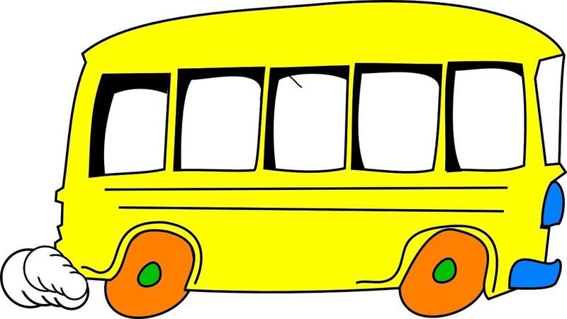 Tegnet gul buss