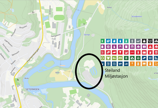 Kart Steiland miljøstasjon Kart Steiland miljøstasjon