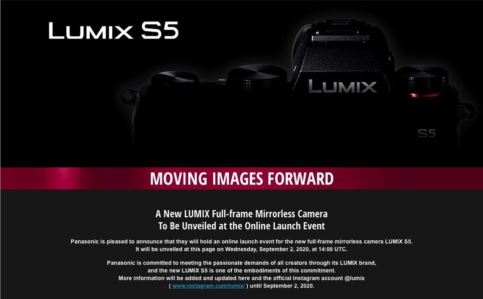 Onsdag 2. september lanseres Panasonics nye “folkemodell”, Lumix S5.