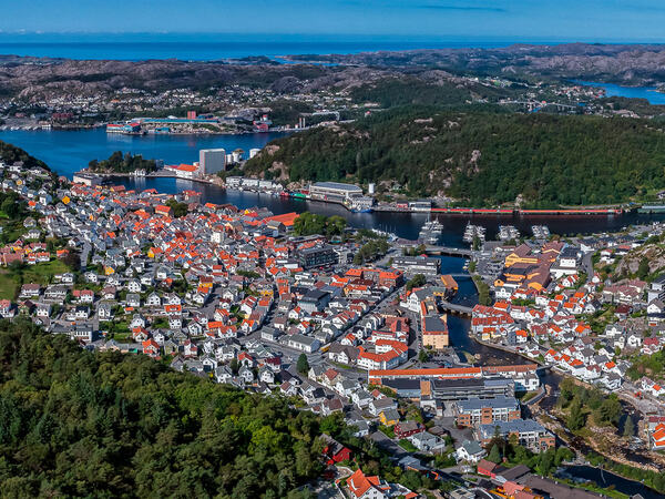 Sentrum fra drone