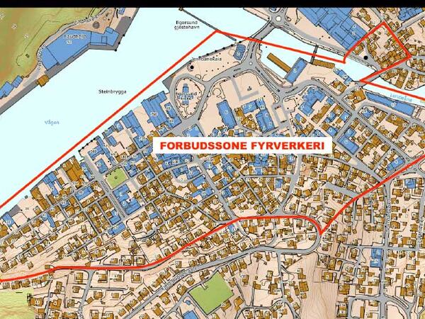 Forbudsone i Egersund sentrum