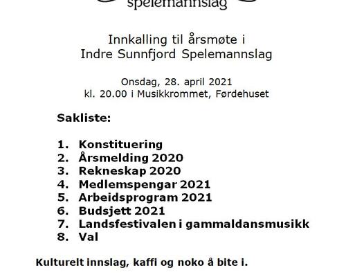 Årsmelding 2020 sakliste
