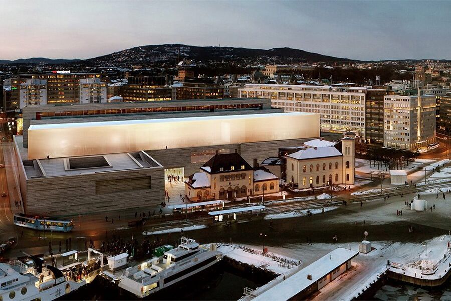 Nytt Nasjonalmuseum i Oslo skal være et forbildeprosjekt på klima og energi, og målet er 50 prosent reduksjon av klimagassutslipp gjennom byggets levetid. Rambøll har vært rådgiver rådgiver innenfor fagene bygg, geoteknikk, elektro, VVS, brann og akustikk. Foto: Rambøll.