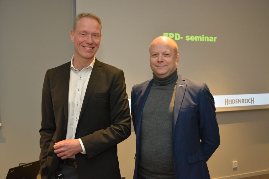 Logistikkdirektør Geir-Vegar Ellingsen og markeds- og bærekraftsdirektør, Kjetil Grønbakken, i Heidenreich, er klare på at leverandører og produsenter i VVS-bransjen har en jobb å gjøre når det gjelder å få på plass EPDèr.  Dette må gjøres helt ned på artikkel- og produktnivå, ikke bare innen produktgruppe, sier de.
