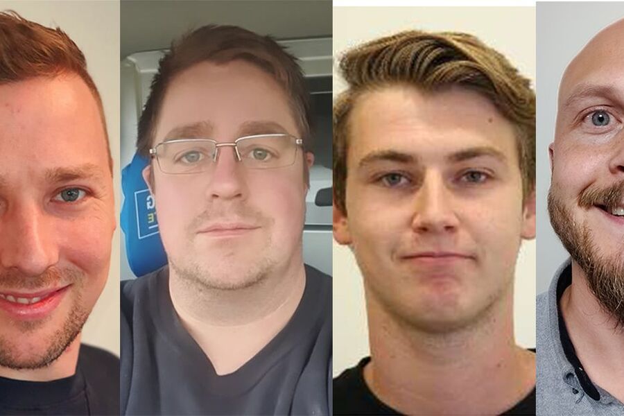 Frode Lithun, Robin A. Coucheron, Petter K. Markengbakken og Mads Fjærem i klasse 20KEMNETT ved Fagskolen Innlandet, er studentene som står bak prosjektoppgaven: «Hvorfor blir ikke rørbransjen enige om legging av vannrør under bolig?»