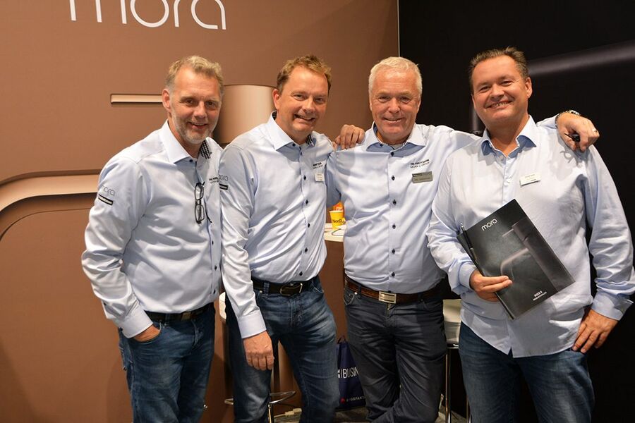 VVSforum møtte en entusiastisk og fornøyd gjeng fra FM Mattsson - Mora under Bygg Reis Deg. Fra venstre ser vi: Salgssjef, Arnt-Erik Lindseth, Distriktssjef Ola Asbjørnsen, Lasse Pedersen,
Distriktssjef, KAM prosjekter, og Jarle Andersen,
Distriktssjef, leder webb og media.