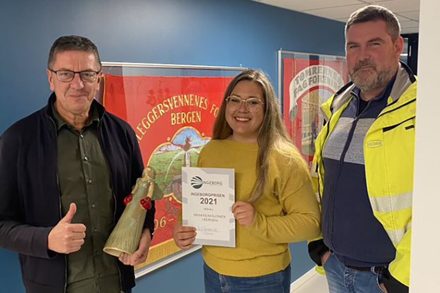 Glade vinnere: Jorge Alex Dahl, Leder i Unionen Fagforening, styremedlem i Ingeborg-nettverket Marie Linn Havsgaard og Espen Nordvik, Organisasjonsombud i Unionen Fagforening. 