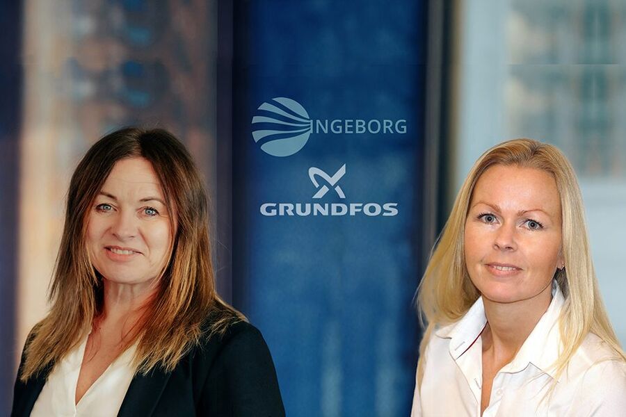 Terese Lunde Gamlem, (t.v) ansvarlig markedssjef for Grundfos i Norden og Baltikum, sier at Ingeborg -Nettverket er et svært viktig nettverk for å få økt kvinneandelen i bransjen.. Hun berømmer jobben som gjøres og hva nettverket og styreleder Eli Heyerdahl Eide har fått til siden oppstarten i 2016.  