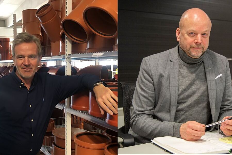 VA-direktør Morten Lerengen, og markeds- og bærekraftsdirektør Kjetil Grønbakken i Heidenreich kan glede seg over stor vekst i VA-segmentet så langt i 2021.  