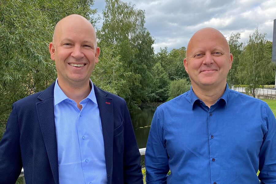 Fra venstre: Staale Kolbeinsen, prosjektleder i Advansia og Torfinn Lysfjord, seksjonsleder for energientreprenørskap i Advansia.