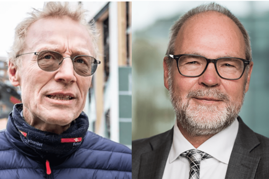 Steinar Krogstad, nestleder i Fellesforbundet og Jørgen Leegaard, samfunnspolitisk direktør i BNL. Foto: John Trygve Tollefsen/Fellesforbundet og BNL