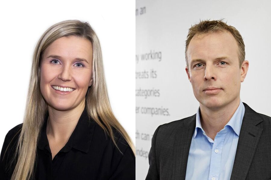 På  bildet: Energipolitisk rådgiver Linda Ørstavik Öberg i Huseierne, og 
markedssjef Per Mikael Åkesson i Velux Nordic