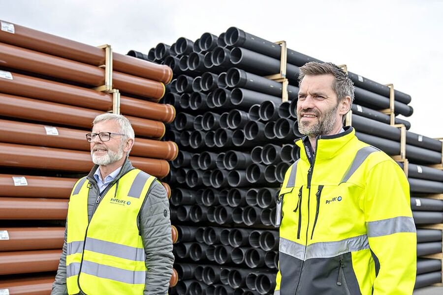 Bærekraftsdirektør Kjell Larsen, (t.v) og iadministrerende direktør, Sigmund Aandstad iPipelife.