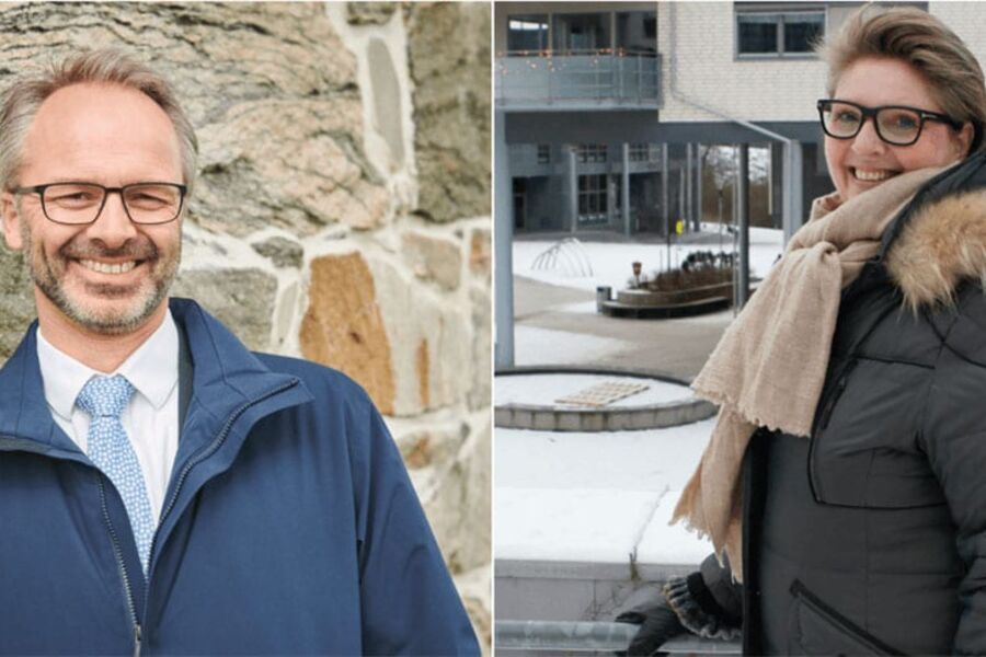 Jørgen Vik, ordfører i Lillestrøm kommune, og ordfører Hanne Opdan i Nordre Follo kommune.