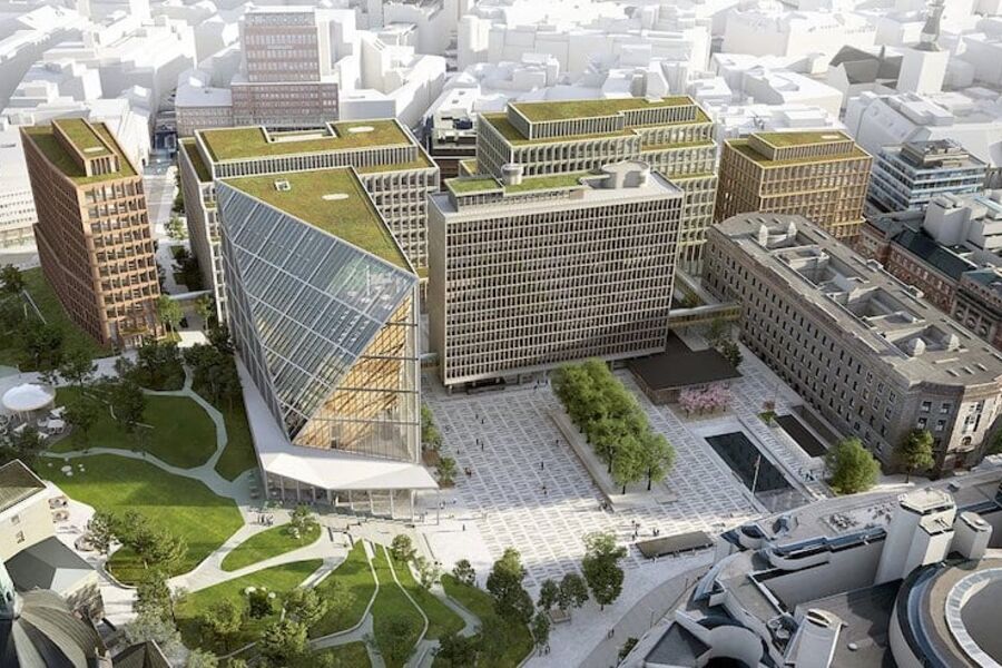 Illustrasjon - nye regjeringskvartalet (Statsbygg/Team Urbis)