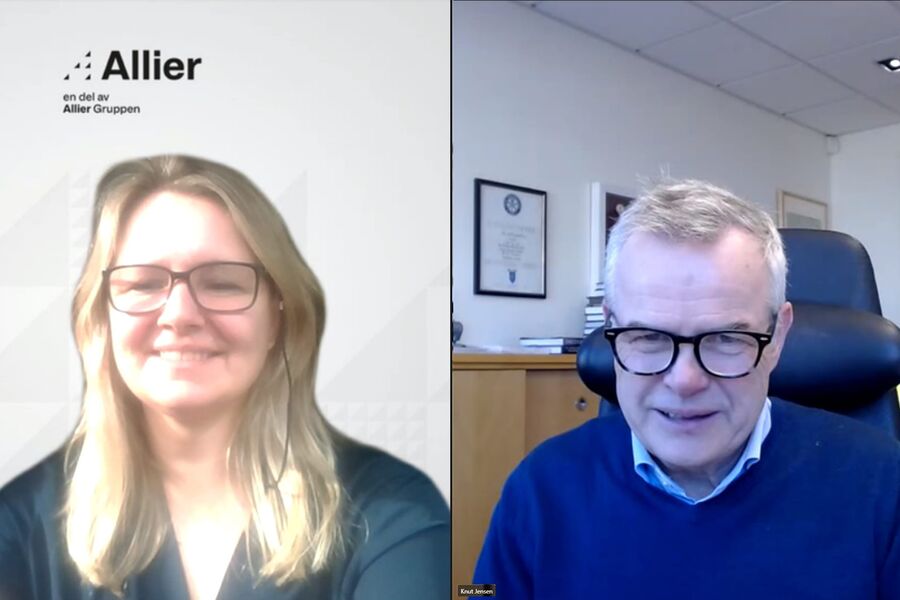 Konsernsjef i Allier Jorunn Vikdal Løyning og daglig leder i fjorårets vinnerbedrift, Eriksen & Jensen, Knut Jensen, er dommere i Årets Lærebedrift 2021.