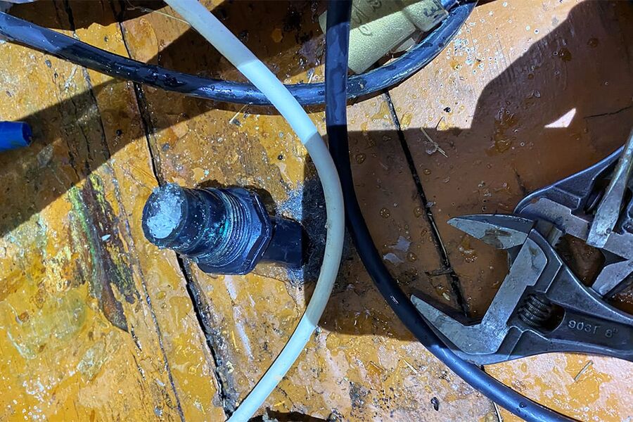 Fryst vanninntak på hytte i Setesdalen. Foto: Geir Uppstad/Uppstad VVS