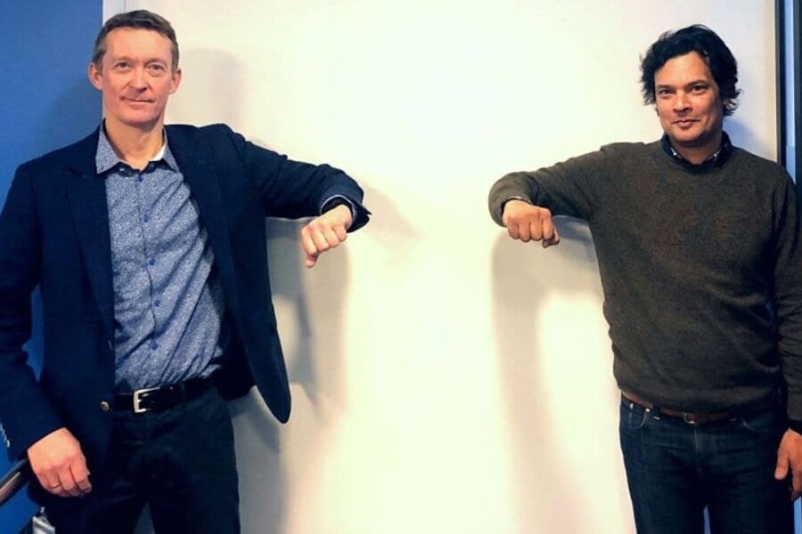 Mikkel Fjellstad (t.h.) og Jørn Helle. Foto: Litex