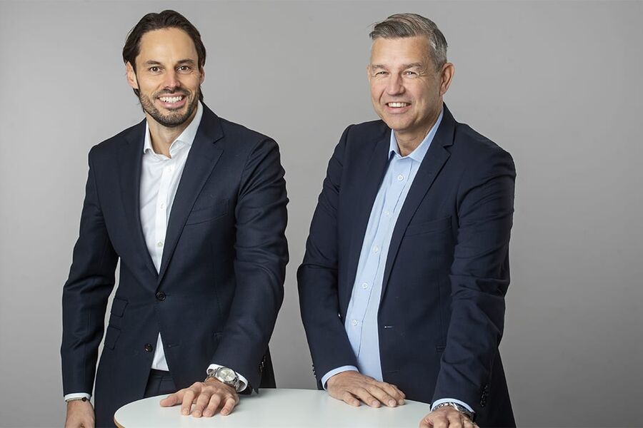 Fra venstre, Robin Boheman og Anders Lundin i Instalco. 