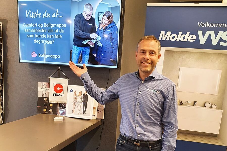 Tore Kongshaug, eier av Comfort Molde VVS, forteller om hvordan aktører som underpriser seg er en utfordring for seriøse rørleggerbedrifter, og at det derfor er viktig å bruke Boligmappa.