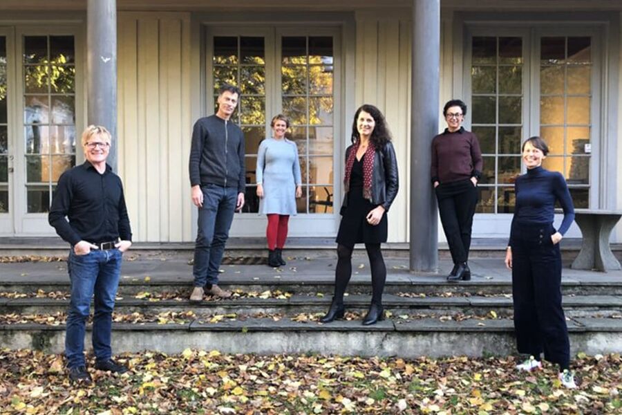 Fra venstre: Anders Nohre-Walldén fra Grønn Byggallianse (prosjektleder), Stein Stoknes og Pia Bodahl fra FutureBuilt, Katharina Bramslev fra Grønn Byggallianse, Kari Bucher og Annicken Vargel fra NAL.