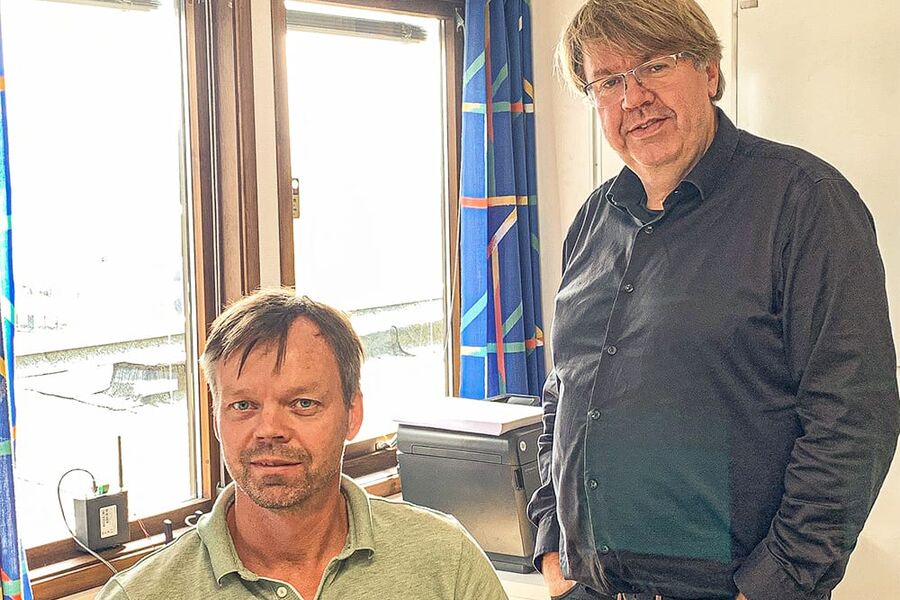 Sigbjørn Knaldre (46) er ansatt som serviceleder for System og service, Byggautomasjon og Espen Stenersen (57) er ansatt som prosjektleder VVS.