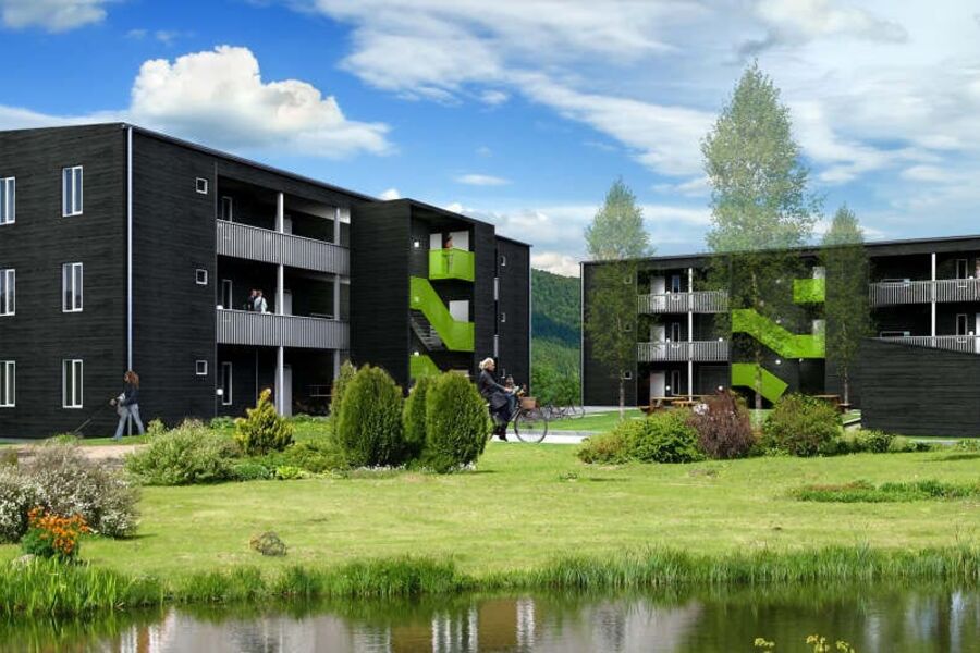 Illustrasjon av BoKlok-konseptet til Skanska. Ill. Filter arkitekter