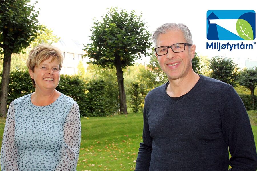 Verneombud og administrasjonssekretær Anne Lise Ihle og advokat Trond Martinussen i Rørentreprenørene Norge har samarbeidet om å miljøfyrtårnsertifisere Rørentreprenørene Norge.