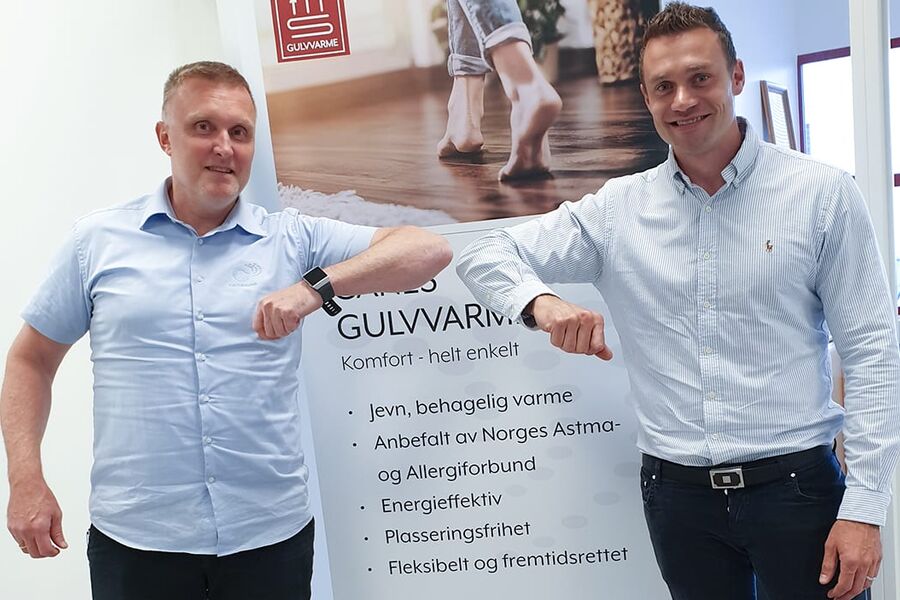 Daglig leder i Canes AS, Erik Try (t.v.) og Christoffer Berggren-Raanæs, daglig leder i RM Industri.