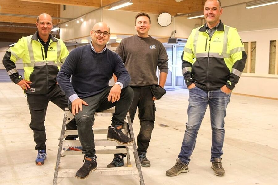 Haaland Mosjøen AS og Rørpro AS slår seg sammen: F.v Trond Granmo, Espen Aufles Hansen, Pål Martin Olsrud og Øyvind Helgå blir alle en del av Haaland Mosjøen. Foto: Vegard Olsen