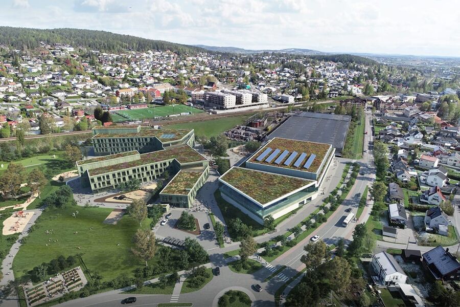 Fjellhamar skole blir Norges største barneskole. Illustrasjon Arkitektkontoret GASA AS / Brick Visuals