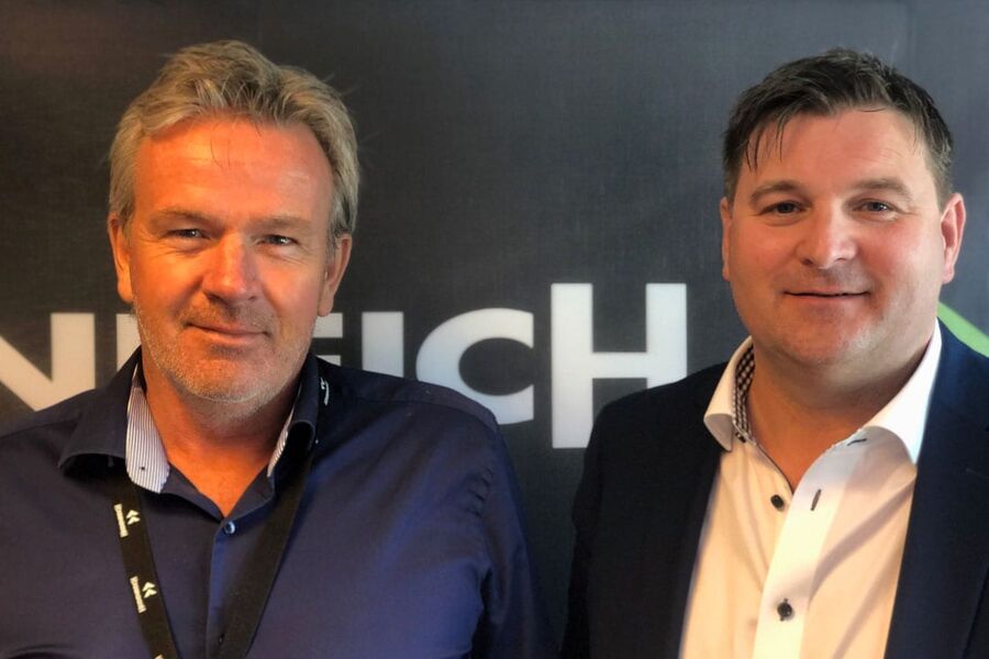 Salgsdirektør VVS, Ole Petter Klavestad ( til høyre) og VA- sjef Morten Lerengen hos Heidenreich er glad for den positive utviklingen selskapet har selv i koronatider. 