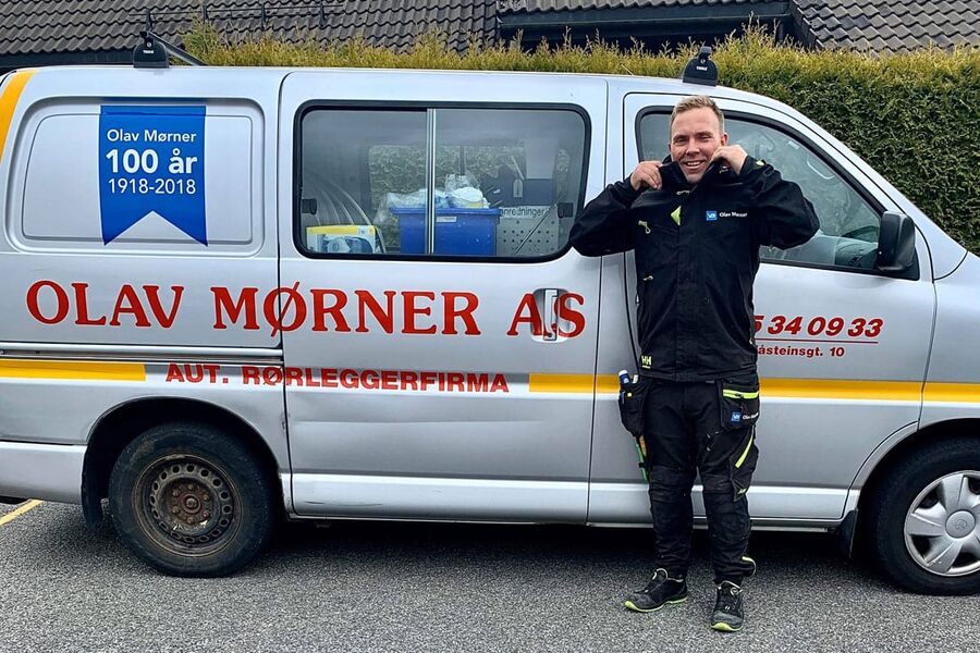 Joachim Helle er storfornøyd lærling i Olav Mørner AS (foto: privat)