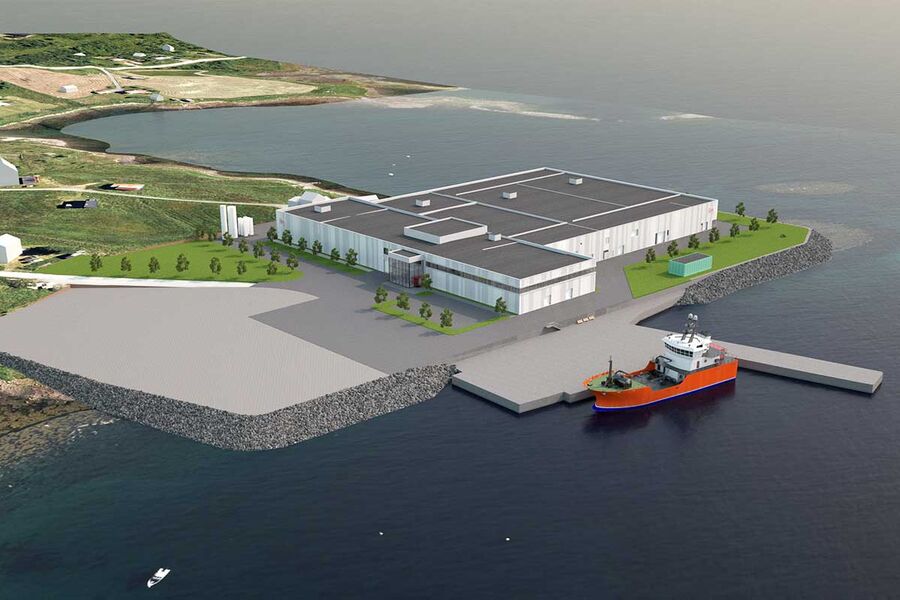 Det nye bygget til Norway Royal Salmon (NRS), blir seende slik ut.