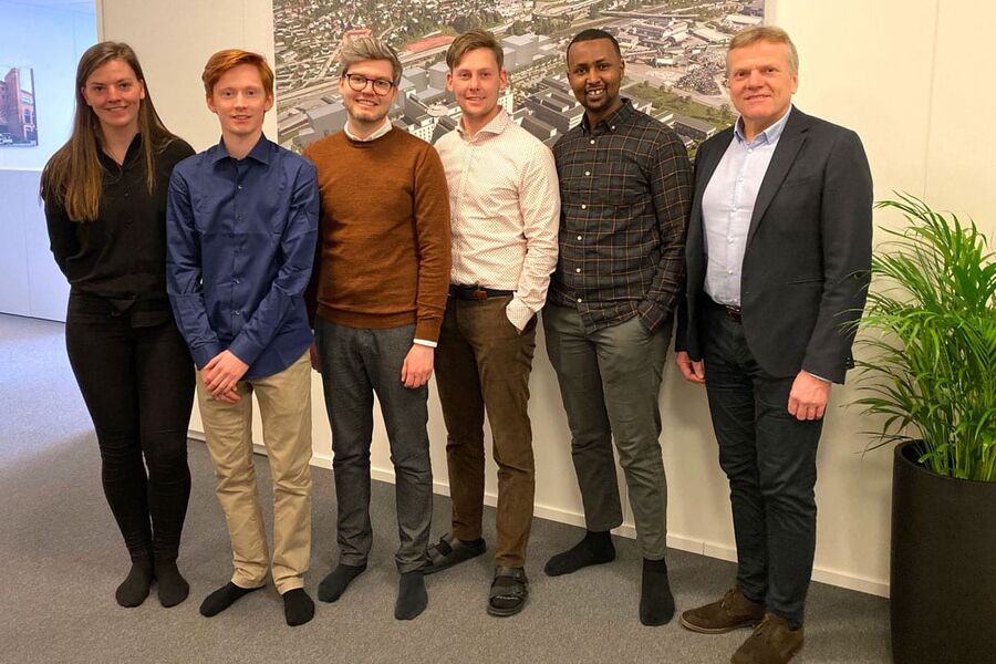 Fra venstre: Lene Aamodt, Tommy Rasmussen, Kim-André Kristiansen, Håkon Halleby, Masud Mahamed og Arne Jorde. 