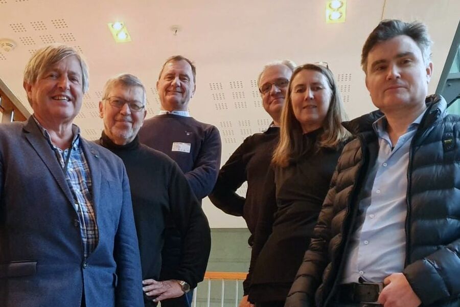 Tor Jørgen Askim (NAML), Harry Bjerkeng (Nordisk Håndverksforum), Oddgeir Tobiassen (Rørentreprenørene Norge), Finn Bangsrud (MEF), Anne Hagen Bakken (Norges grønne fagskole  Vea) og Finn Andersen (MEF) har jobbet med utviklingen av fagskoleutdanningen Sirkulær disponering av vann  vann som ressurs. Vi planlegger oppstart av utdanningen høsten 2020 og avventer godkjening fra NOKUT. (foto: Norges grønne fagskole - Vea)
