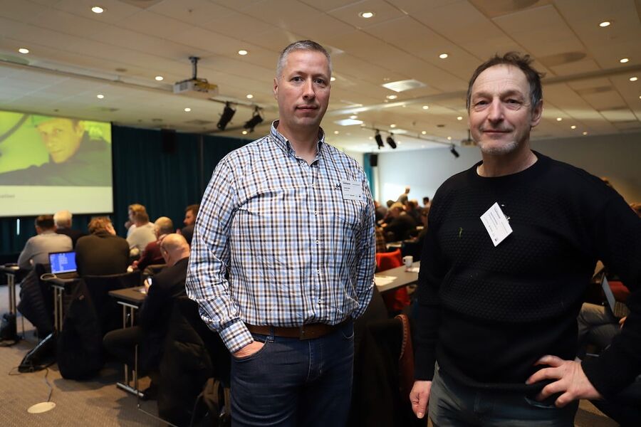 - Vi er her for å høre andres erfaringer og få faglig oppdateringer. Det er alltid nyttig å delta på slike samlinger, sier Lasse Løken, Ramsøy AS og Sigurd Hertzberg, Hertzberg Varmeteknikk AS. Begge godt fornøyd med dagen. 