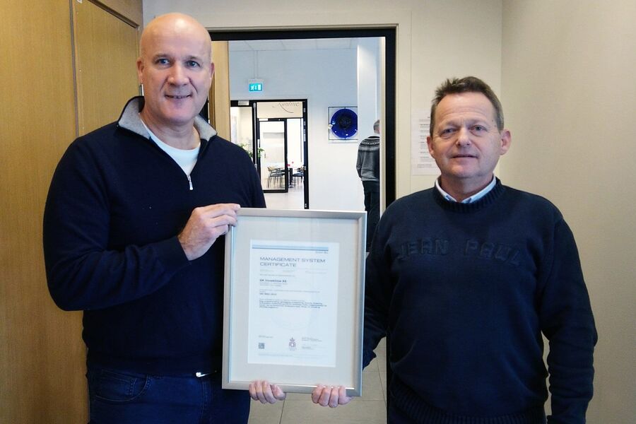 Foto: Leif Øie, administrerende direktør GK Inneklima og Egil Sørensen, kvalitetssjef GK Inneklima