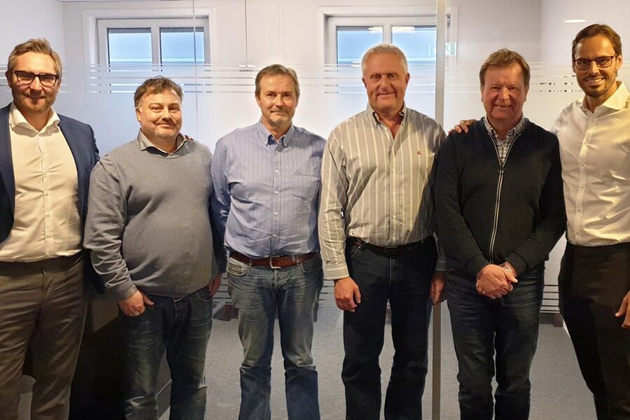 Fra venstre, Roger Aksnes, Instalco, Alexander Paulsen, Ventec AS, Tom Asmund Bergli, Ventec AS, Stig Brobakken, Ventec AS, Knut Holte, Ventec AS, og Robin Boheman, Instalco