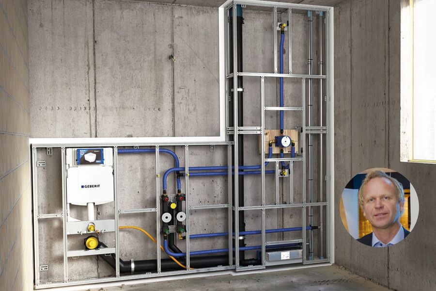 Arvid Aalen i Geberit Norge skal under Bygg Reis Deg holde to foredrag om sanitærinstallasjoner i baderom, og tverrfaglig prefabrikasjon av sanitærvegger og røranlegg.
Blant annet vil Geberits GIS-system (se bildet) som ble installert under rehabiliteringen av Hotel Caledonien i Kristiansand bli omtalt i foredraget. Det hele skjer på scene 3 i hall D, både torsdag og fredag.