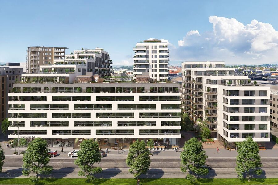 Illustrasjon: LOF arkitekter. Boligprosjektet Middelthunet på Majorstua i Oslo.