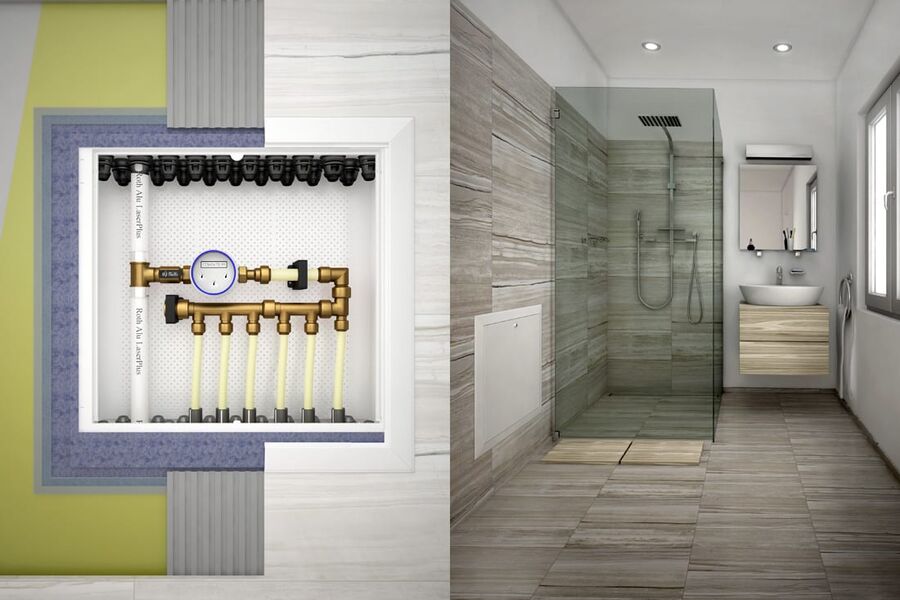 Roth QuickSkap+ 550 mm maxi, er godkjent for montering i våtromsone 1.