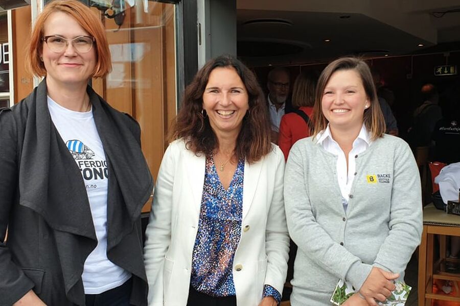 Tre flotte rollemodeller for næringen delte sine erfaringer og råd: Berit Petersen fra Unicon, Ingvild Storaas fra Baneservice og Marthe Andreassen fra Backe Telemark Vestfold.