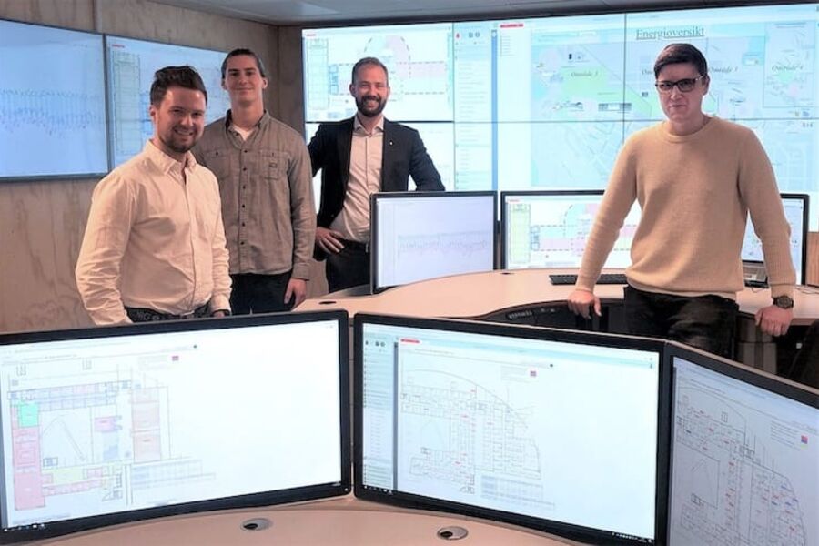 Fra venstre: Jakob Vintertun, Jens Bulukin, Thomas Melheim (GK Inneklima) og til høyre Einar Barkved.