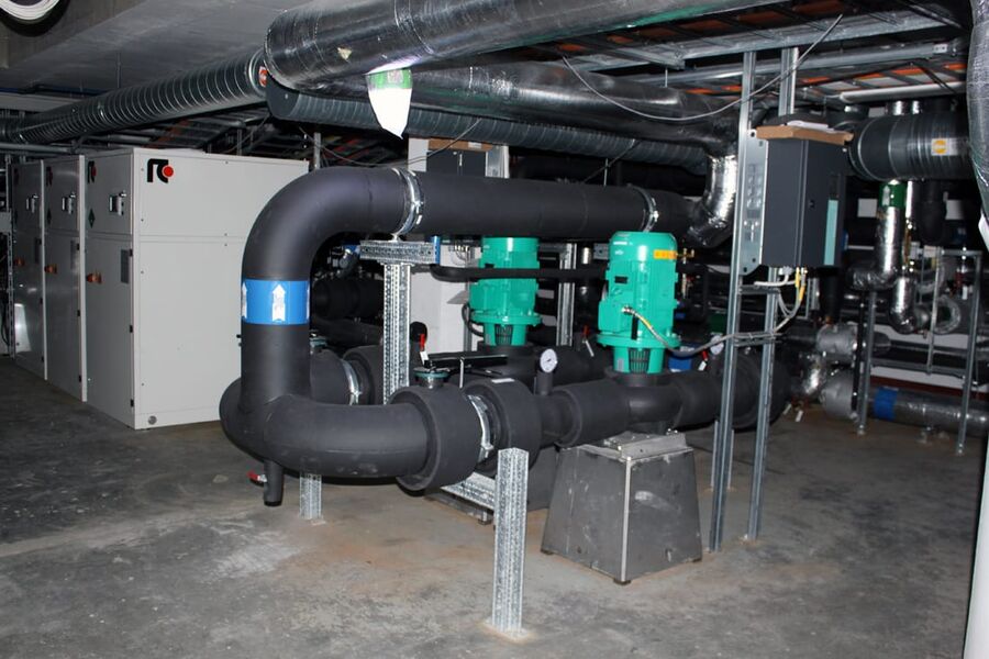 Her ser vi pumpene  til kjøleanlegget i det nye Munchmuseet. 